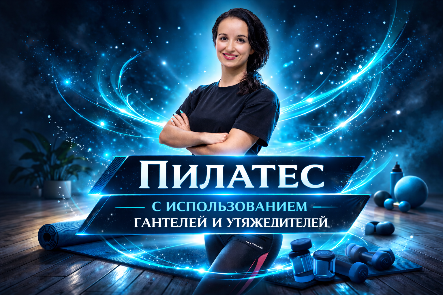 Пилатес - силовая тренировка с использованием гантелей и утяжелителей. Автор - Камила Личидова